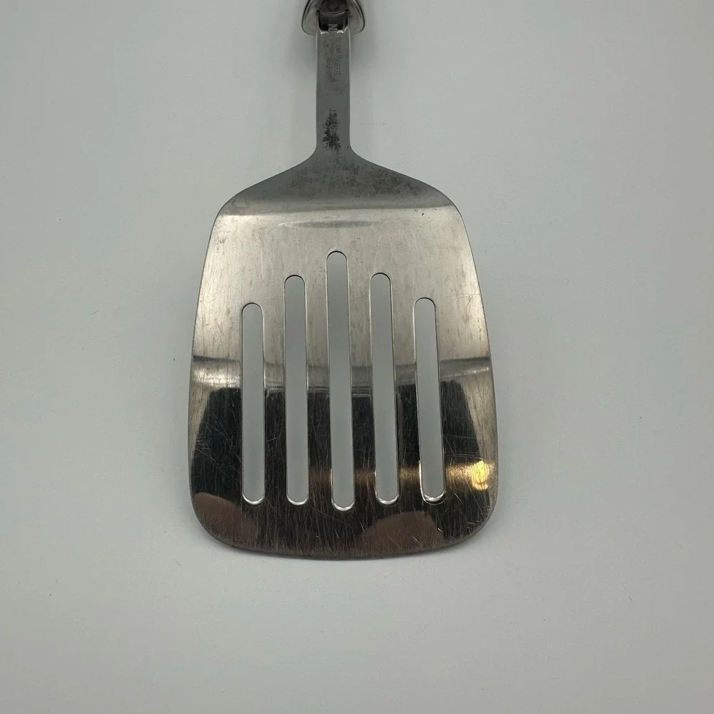 Inox Edelstahl‎ Rostfrei Stainless 18/8 Slotted Spatula Flipper Rubber Grip